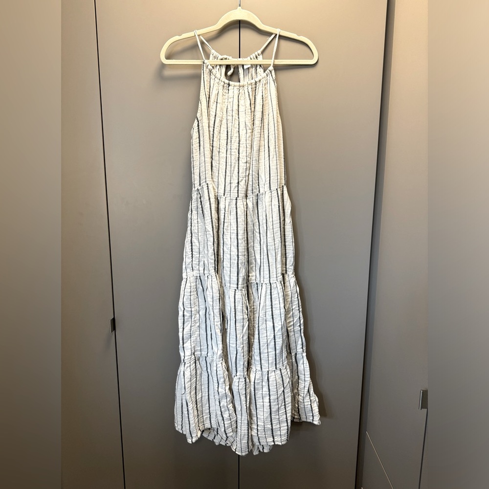 Old Navy Black and White Striped Maxi Dress